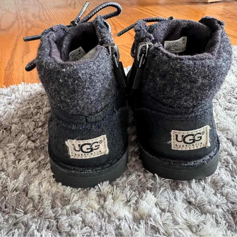 UGG Toddler Orin Wool Boots Lace Up w/ Zipper